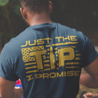 Bold 'Just the Tip' Unisex Softstyle T-Shirt, Grunge-Style Tee for Patriotic Adults, Statement Shirt